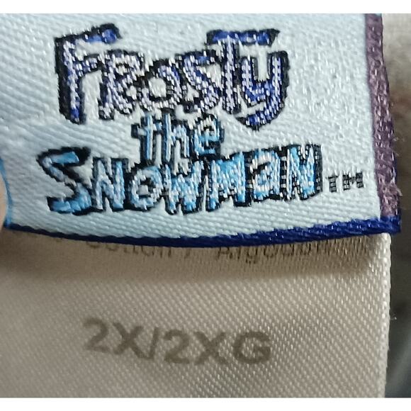 Frosty the Snowman Unisex Scrub Top with Front Pockets Size 2X polyester/cotton - Picture 6 of 9